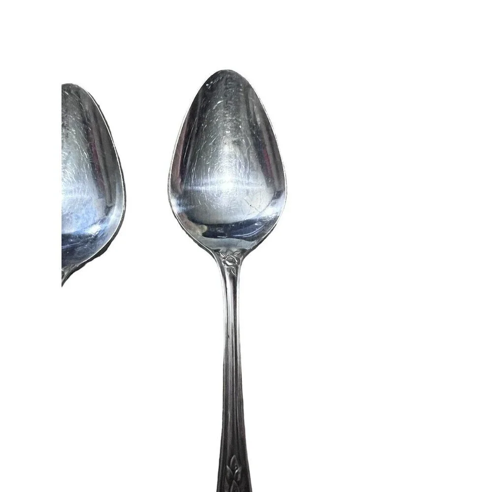 Vintage Pose Stainless 6 Place/Oval Soup Spoons Flatware JAPAN